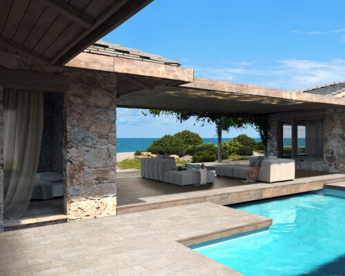 Patio con piscina